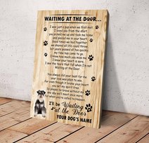 BID20070211 Miniature Schnauzer Waiting At The Door Personalized Matte Canvas