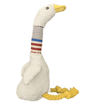 New Pet Dog Plush Sound Toy White Geese Coarse Grain Velvet Bite Resistant Long Necked Duck Toy Supplies Interactive Dog Toys