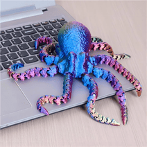 3D Printed Octopus Figurine with Flexible Joints For Home Office Desk Decor, Ocean Animal Table Ornament Ideal Gift Toy