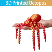 3D Printed Octopus Figurine with Flexible Joints For Home Office Desk Decor, Ocean Animal Table Ornament Ideal Gift Toy