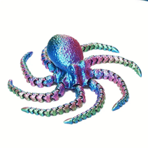 3D Printed Octopus Figurine with Flexible Joints For Home Office Desk Decor, Ocean Animal Table Ornament Ideal Gift Toy