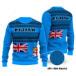 Fijian Blue Pattern Ugly Christmas Sweater