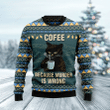 Coffee Cat Ugly Christmas Sweater