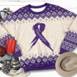 Purple Ribbon Fibromyalgia Awareness Ugly Christmas Sweater