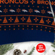 Denver Broncos Santa Claus In The Moon Ugly Christmas Sweater