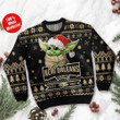 New Orleans Saints Cute Baby Yoda Grogu Ugly Christmas Sweater