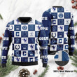 Indianapolis Colts Logo Checkered Flannel Ugly Christmas Sweater