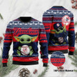 New York Yankees Grogu Baby Yoda Hug Logo Ugly Christmas Sweater