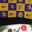 Minnesota Vikings Logo Checkered Flannel Design Ugly Christmas Sweater