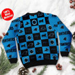 Carolina Panthers Logo Checkered Flannel Design Ugly Christmas Sweater