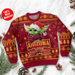 Arizona Cardinals Cute Baby Yoda Grogu Ugly Christmas Sweater
