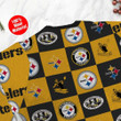 Pittsburgh Steelers Logo Checkered Flannel Ugly Christmas Sweater