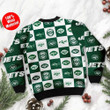 New York Jets Logo Checkered Flannel Design Ugly Christmas Sweater