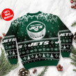 New York Jets Santa Claus In The Moon Ugly Christmas Sweater