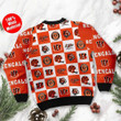 Cincinnati Bengals Logo Checkered Flannel Design Ugly Christmas Sweater