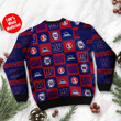New York Giants Logo Checkered Flannel Ugly Christmas Sweater