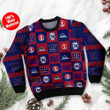 New York Giants Logo Checkered Flannel Ugly Christmas Sweater
