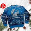 Detroit Lions Santa Claus In The Moon Ugly Christmas Sweater