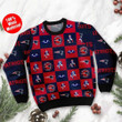 New England Patriots Logo Checkered Flannel Design Ugly Christmas Sweater