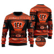 Cincinnati Bengals Football Team Logo Custom Name Personalized Ugly Christmas Sweater