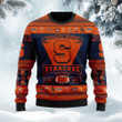 Syracuse Orange Football Team Logo Custom Name Personalized Ugly Christmas Sweater
