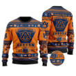 Auburn Tigers Football Team Logo Custom Name Personalized Ugly Christmas Sweater