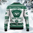 New York Jets Football Team Logo Custom Name Personalized Ugly Christmas Sweater