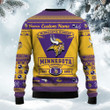 Minnesota Vikings Football Team Logo Custom Name Personalized Ugly Christmas Sweater