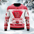 Houston Cougars Football Team Logo Custom Name Personalized Ugly Christmas Sweater