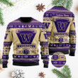 Washington Huskies Football Team Logo Custom Name Personalized Ugly Christmas Sweater