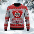 Ohio State Buckeyes Football Team Logo Custom Name Personalized Ugly Christmas Sweater