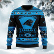 Carolina Panthers Football Team Logo Custom Name Personalized Ugly Christmas Sweater