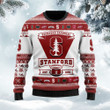 Stanford Cardinal Football Team Logo Custom Name Personalized Ugly Christmas Sweater