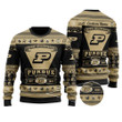 Purdue Boilermakers Football Team Logo Custom Name Personalized Ugly Christmas Sweater