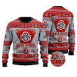 Ohio State Buckeyes Football Team Logo Custom Name Personalized Ugly Christmas Sweater