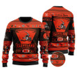 Cleveland Browns Football Team Logo Custom Name Personalized Ugly Christmas Sweater