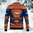 Denver Broncos Football Team Logo Custom Name Personalized Ugly Christmas Sweater