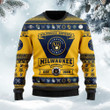 Milwaukee Brewers Football Team Logo Custom Name Personalized Ugly Christmas Sweater