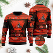 Cleveland Browns Football Team Logo Custom Name Personalized Ugly Christmas Sweater