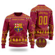 Personalized Custom Name And Number Barcelona Christmas For Fans Ugly Christmas Sweater