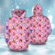 Pemagear All Disney Dogs Pattern Pink 3D All Over Print Hoodie, Zip-Up Hoodie