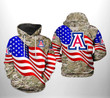 Pemagear Arizona Wildcats NCAA US Flag Camo Veteran 3D All Over Print Hoodie, Zip-Up Hoodie