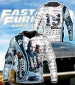 Pemagear 19 Years Of Fast And Furious All Cast Signatures 3D All Over Print Hoodie, Zip-Up Hoodie