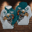 Pemagear Philadelphia Eagles Nfl Football Big Logo 3D All Over Print Hoodie, Zip-Up Hoodie