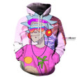 Pemagear Rick and Morty Rick Pink 3D All Over Print Hoodie, Zip-Up Hoodie