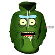 Pemagear Rick and Morty Rick Green 3D All Over Print Hoodie, Zip-Up Hoodie