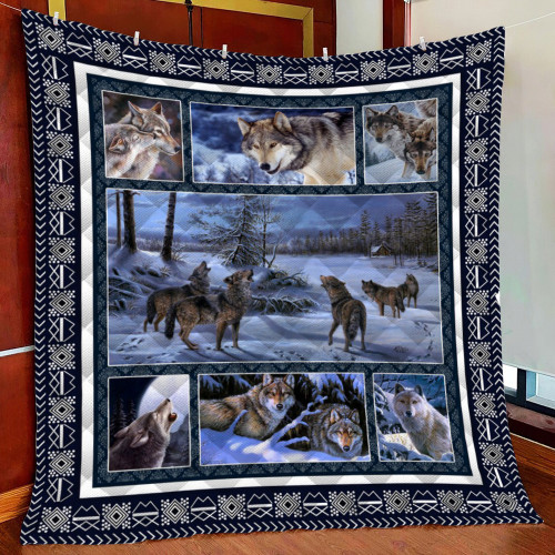 Wolf 2 Fleece Blanket Quilt Blanket