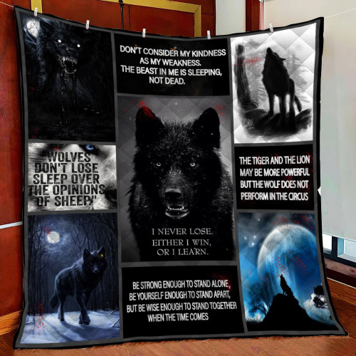 Black Wolf Fleece Blanket Quilt Blanket