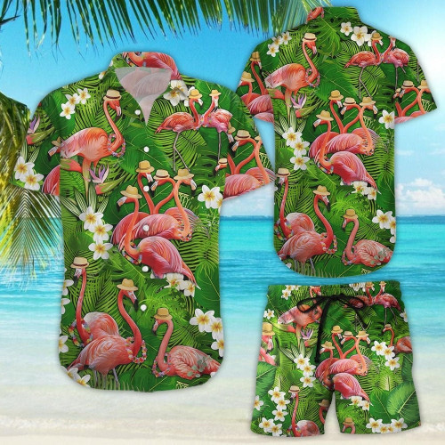 Flamingo Hawaiian Shirt And Short For Men And Women