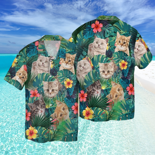 Tropical Cute Cat Hawaiian Shirt